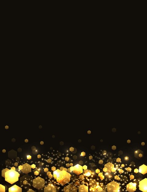 Vector vector shining gold background with glitter on a black background