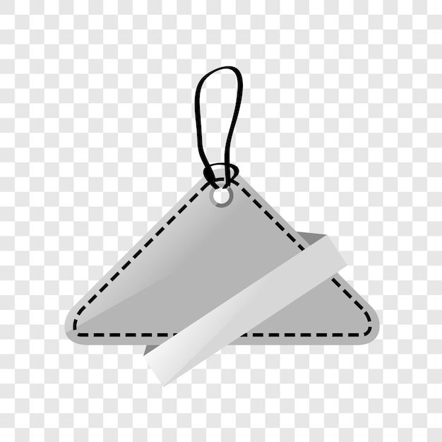 Vector shinning gray, black and white blank tag, at transparent effect background