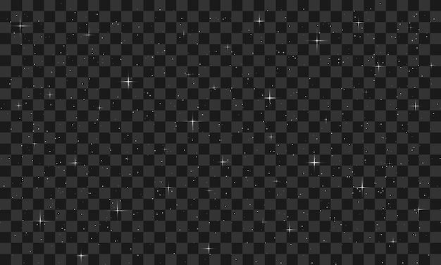 Vector shiny stars on black background