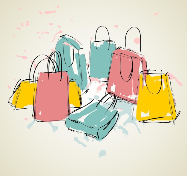 Vector shopping bags