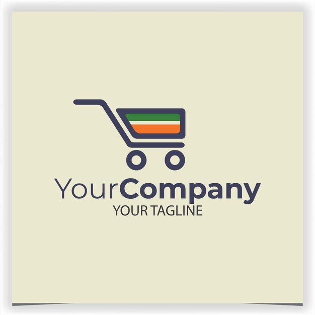 Vector shopping cart logo design template