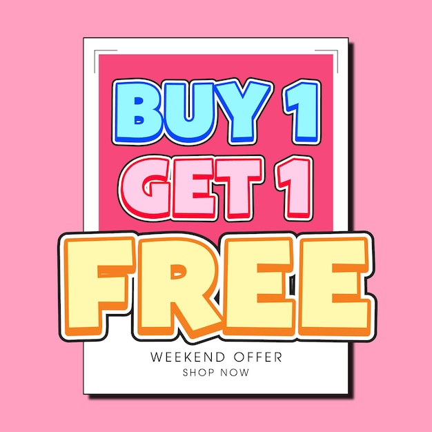 Vector vector shopping day flash sale design buy 1 get 1