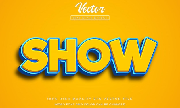 Vector show text editable 3d style text effect