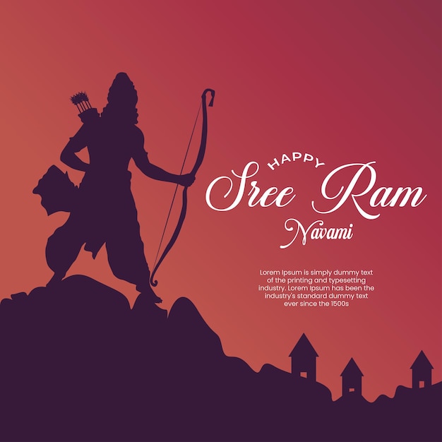 Векторный дизайн плаката для празднования Шри Рам Навами