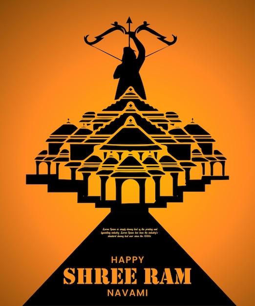 Vector Shri Ram Navami viering poster ontwerp