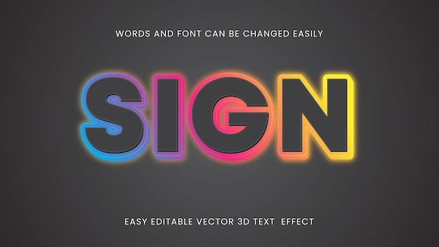 Vector sign editable text style