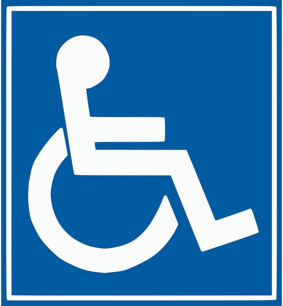 Vector Sign For Handicapped People Pictogram Of A Person Sitting In Wheelchair isolated on transpare