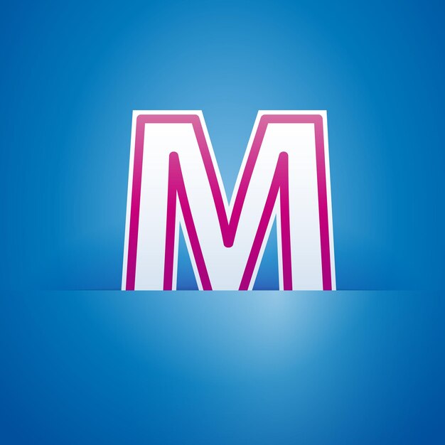 Vector sign pocket with letter m