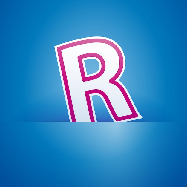 Vector sign pocket with letter R