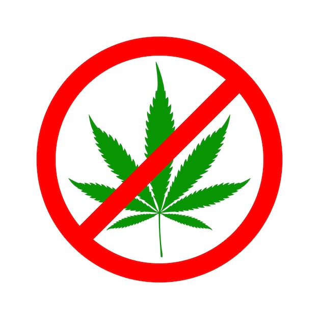 Vector sign of prohibition cannabis