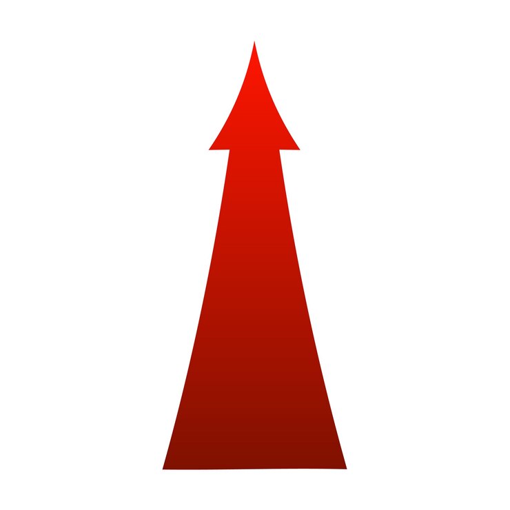 Vector vector sign red arrow up illustration isolated on white background