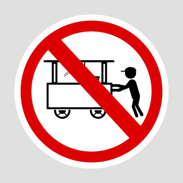 Vector sign, Do Not Selling with Cart at this area, at gray background