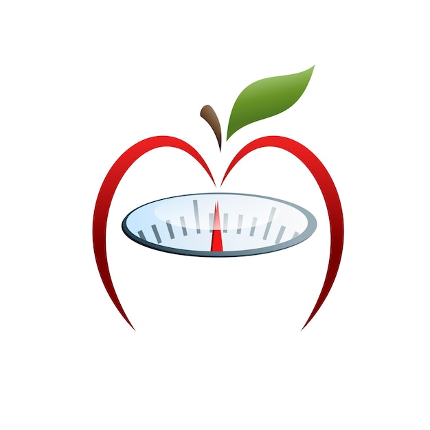 Vector vector sign slimming diet apple