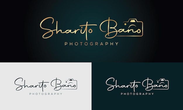 Vector signature logo design photography studio logo photography logo design