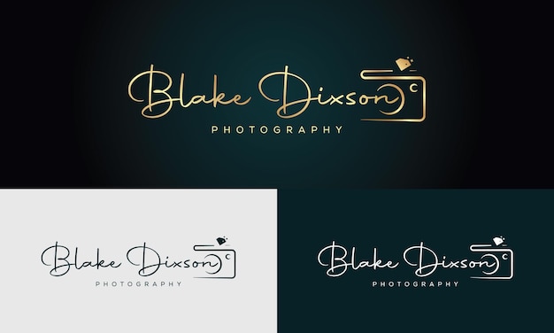 Vector firma logo design studio fotografico logo fotografia logo design