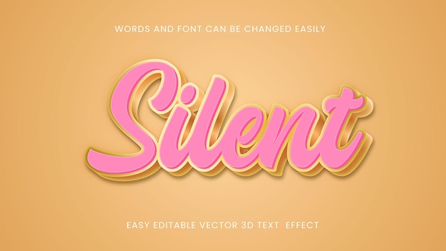 Vector silent 3d text style design