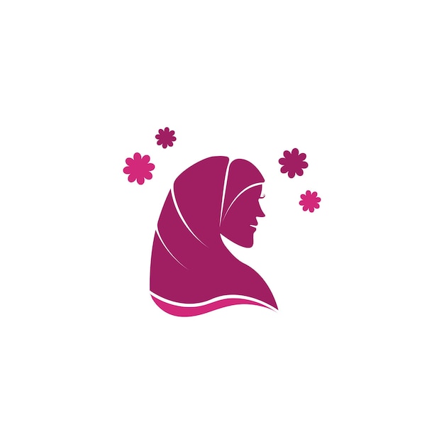 Vector silhouet tekening van moslimvrouw met hijab Arabische vrouw voor logo sjabloon pictogram Hijab winkel moslim