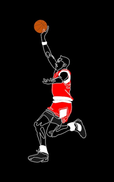 Vector silhouet van basketbalspeler Spotsman vector