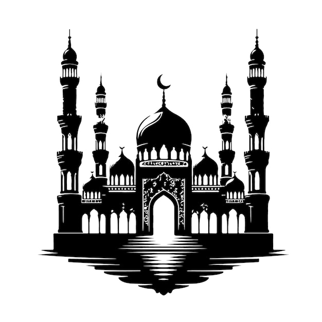 Vector silhouet van de moskee download edit design