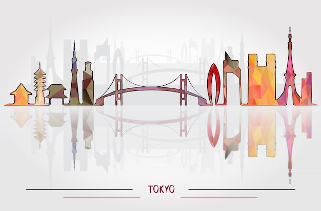 Vector silhouet van de stad Tokio