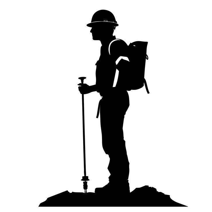 Vector silhouet van een archeoloog