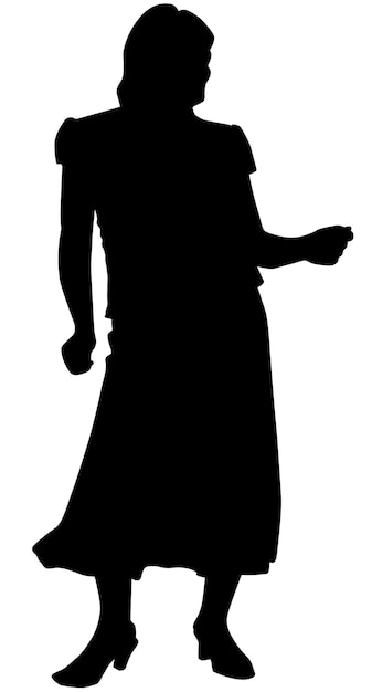 Vector vector silhouet van een dansende jonge vrouw vector meisje illustratie