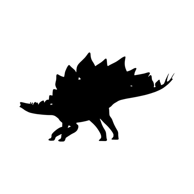 Vector silhouet van een stegosaurus dinosaurus