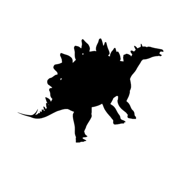 Vector silhouet van een stegosaurus dinosaurus