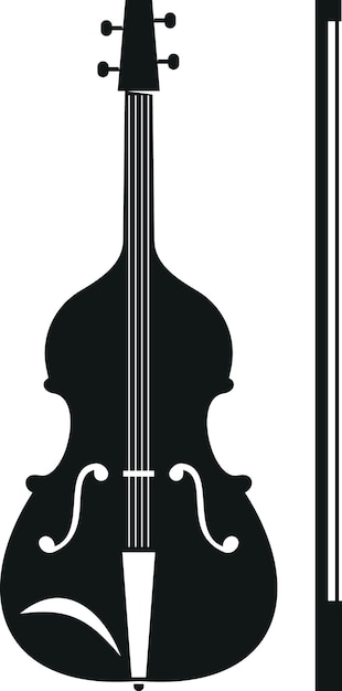 Vector vector silhouet van een viool geïsoleerd op transparante achtergrond