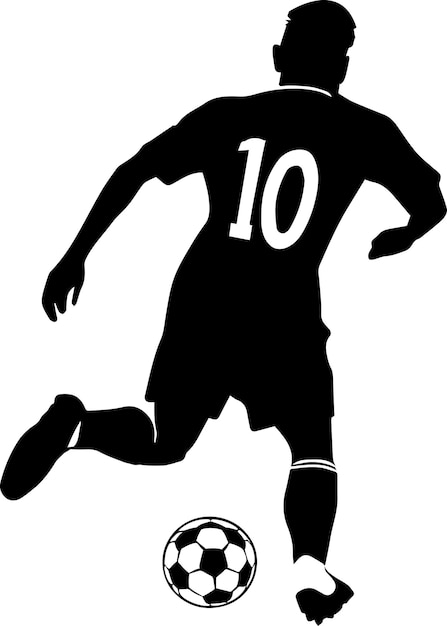 Vector silhouet van een voetballer 11