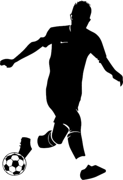 Vector silhouet van een voetballer 13