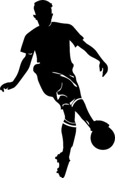 Vector silhouet van een voetballer 1