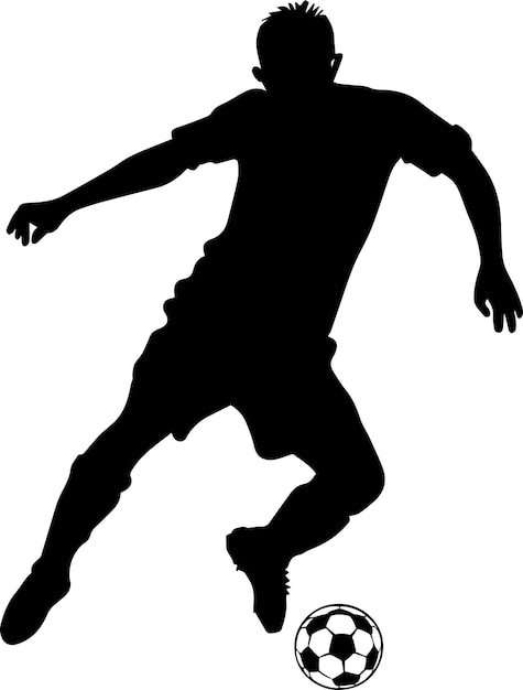 Vector silhouet van een voetballer 4