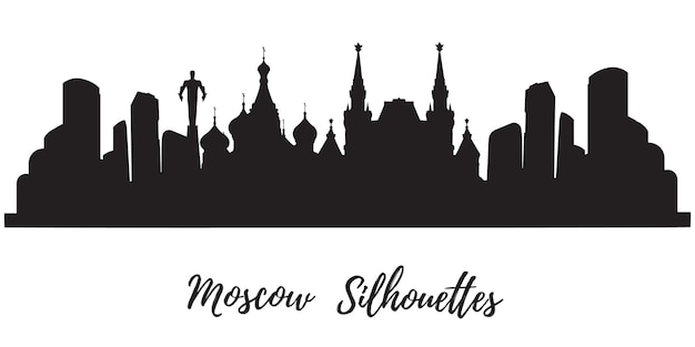 Vector silhouet van het stadsgebouw Kremlin Moskou centrum Beroemde reizen sightseeing architecture