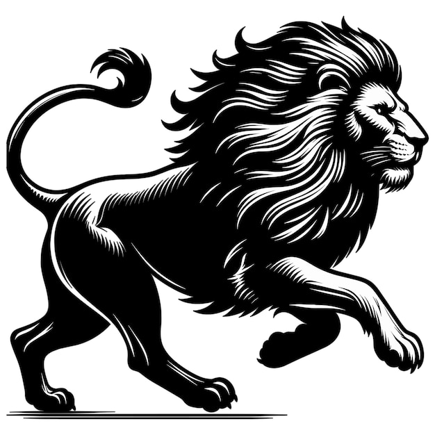 Vector silhouet van Lion Jumping