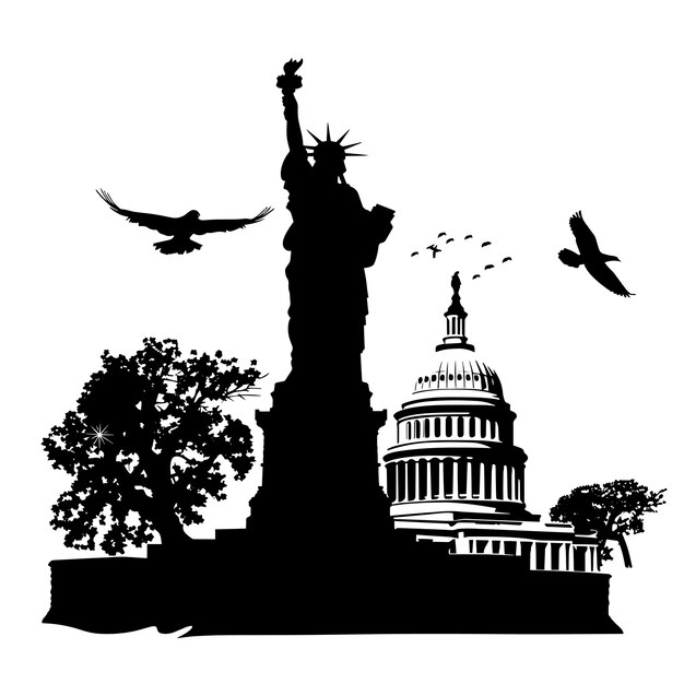 Vector vector silhouette of a american history