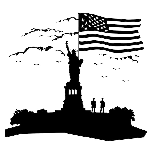 Vector vector silhouette of a american history