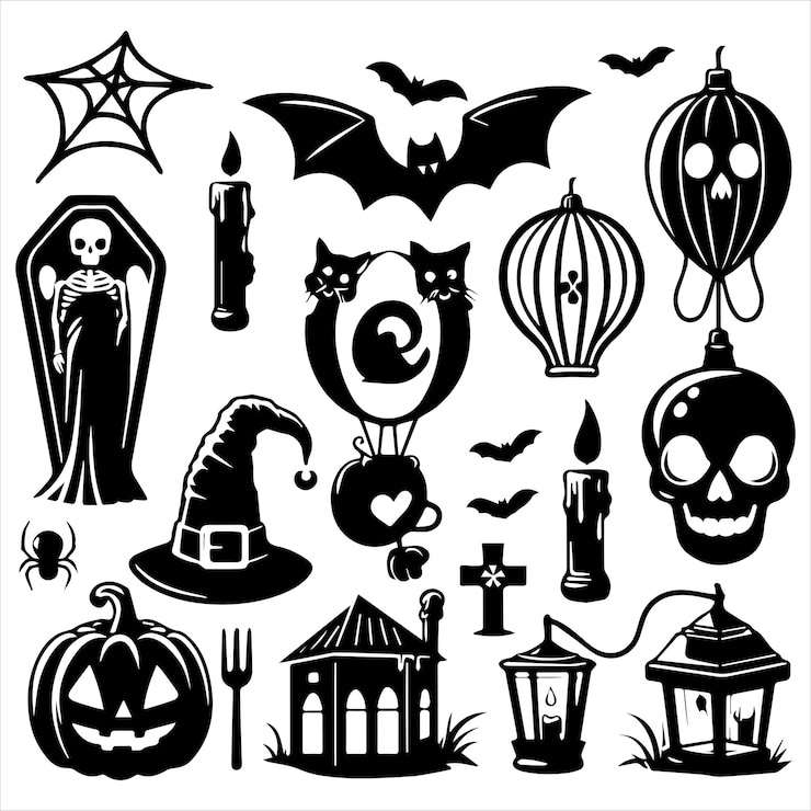 Vector vector silhouette collectie in halloween stijl