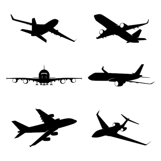 Vector vector silhouette of commercial airplane