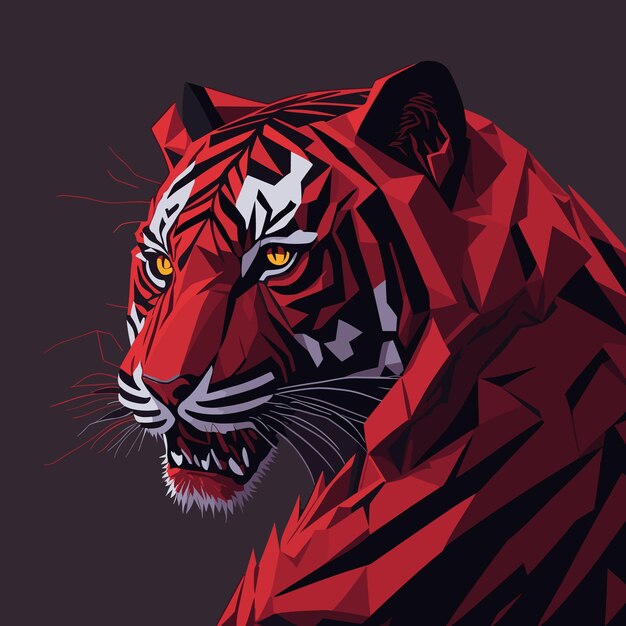 Vector vector silhouette design of a tiger