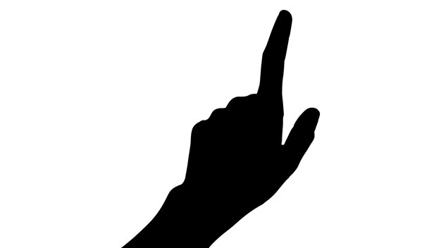 Vector silhouette of a hand on a white background hand palm hand silhouette black flat hand