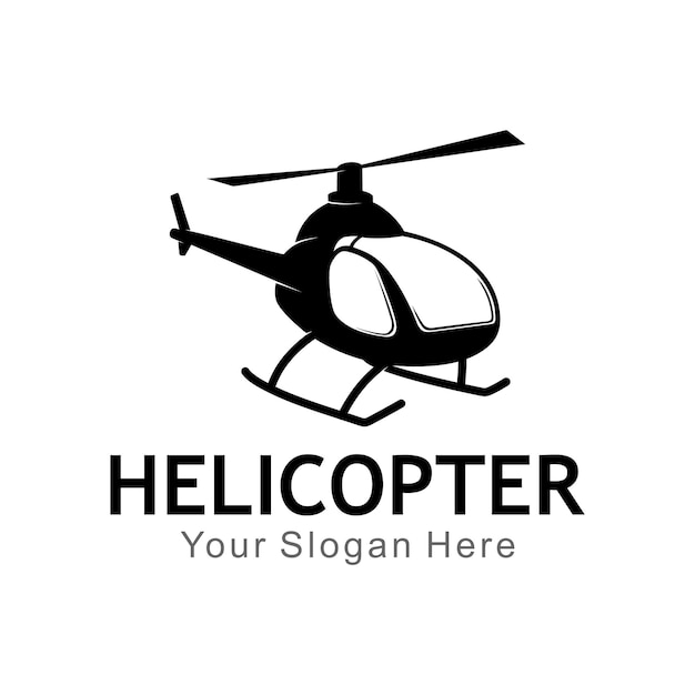 vector silhouette helicopter logo