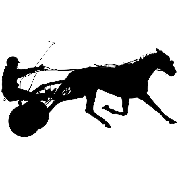 Vector vector silhouette of horse and jockey