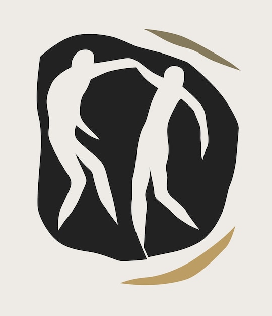 vector silhouette of a human dancing