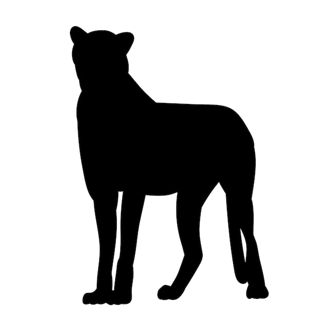 Векторный силуэт иконы гепарда-ягуара
