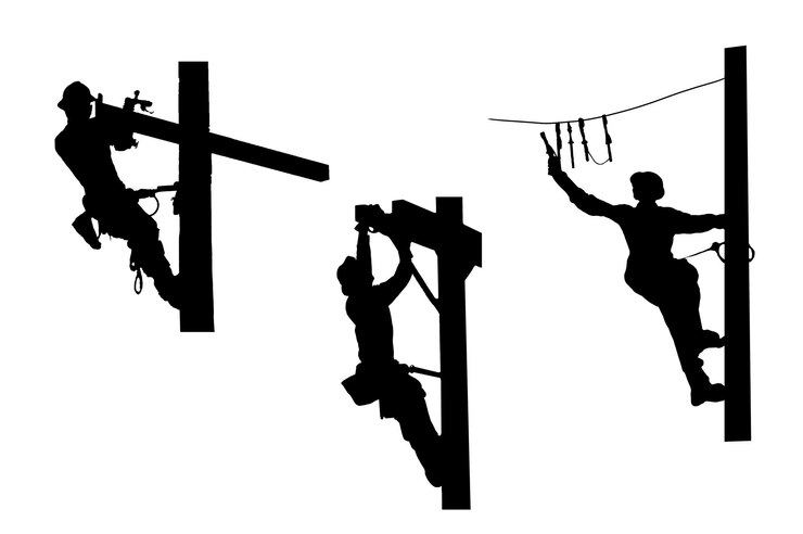 Vector vector silhouette lineman electrician icon design