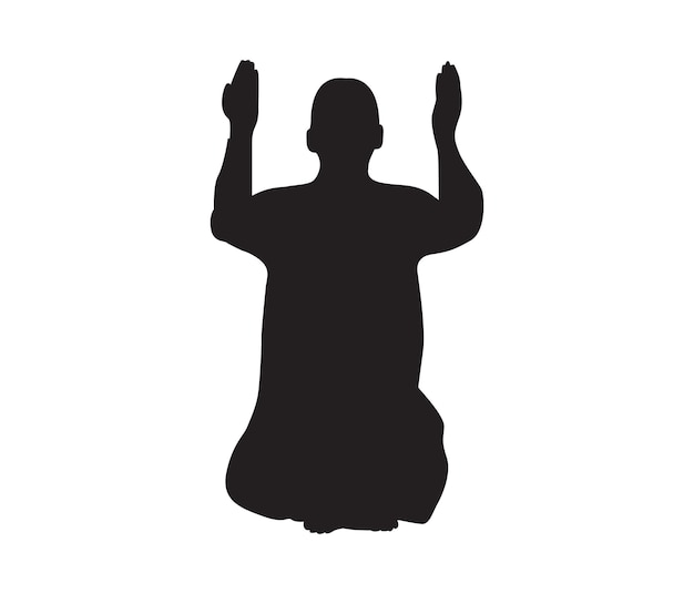 vector silhouette of Muslim man praying