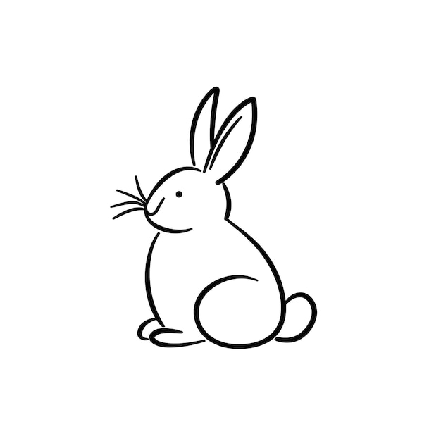 Vector silhouette rabbit symbol logo