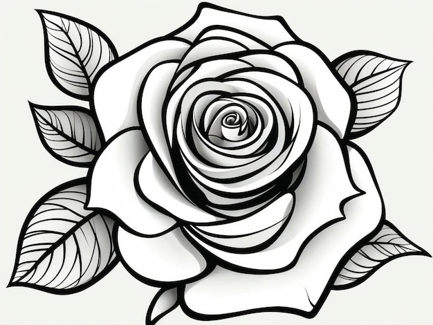 vector silhouette of rose isolated over white