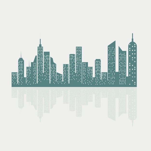 Vector silhouette skyline illustration on white background